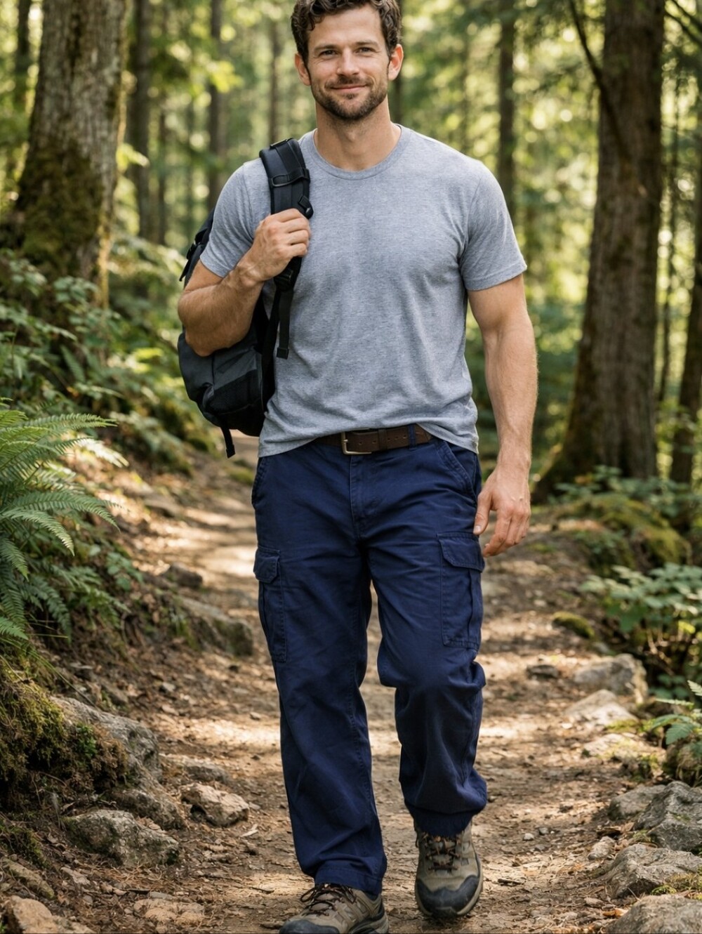 RedHead Men's Navy Blue Ripstop Cargo Pants Straight Leg